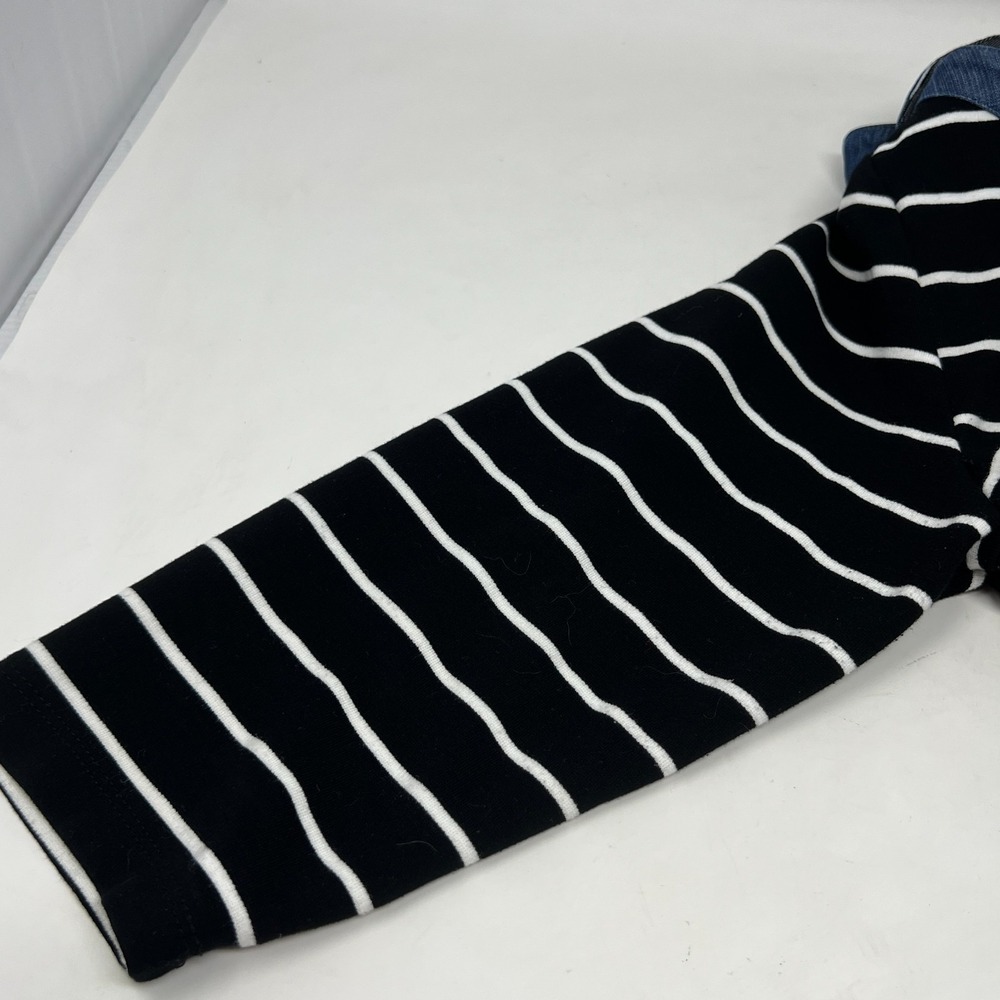 Tommy Hilfiger Womens Large Black‎ White Stripe Boat Neck Nautical Shirt Dress - Picture 6 of 13